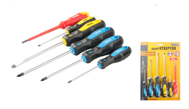 MasterTool Набір викруток 6 шт (PH0*75, 1*100, 2*125, SL3*75, 6*125, 4*100 діелектр), Арт.: 40-1146