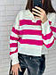 Жіночий светр оверсайз з яскравою смужкою і рубашечным коміром (р. 42-46) 76041358, фото 3