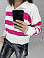 Жіночий светр оверсайз з яскравою смужкою і рубашечным коміром (р. 42-46) 76041358, фото 4