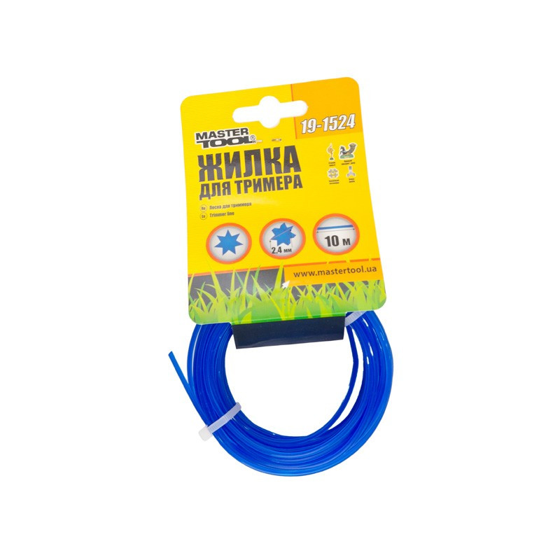 Лісочка для тріммера Mastertool 2.4 мм 10 м "семиугольник" (19-1524), фото 1