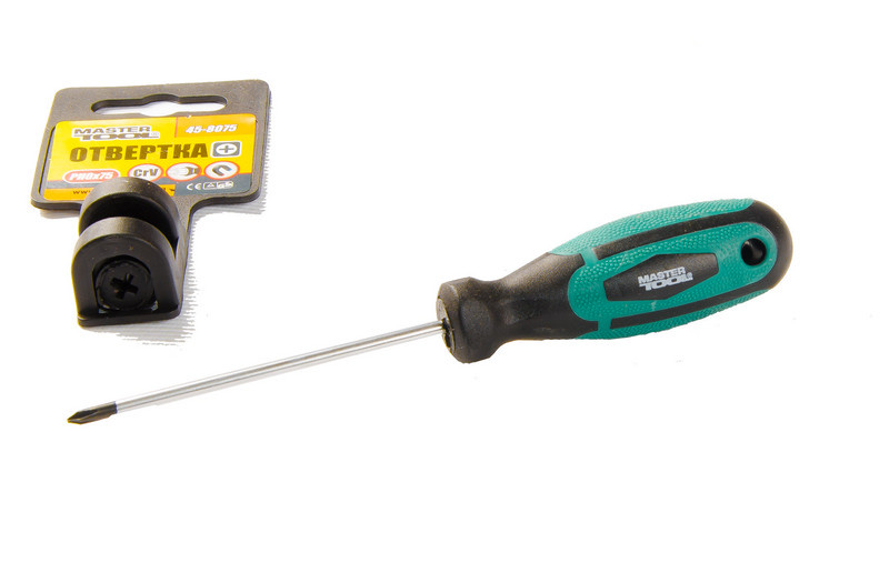 Хрестова викрутка Mastertool РН0 x 75 мм (45-8075), фото 1