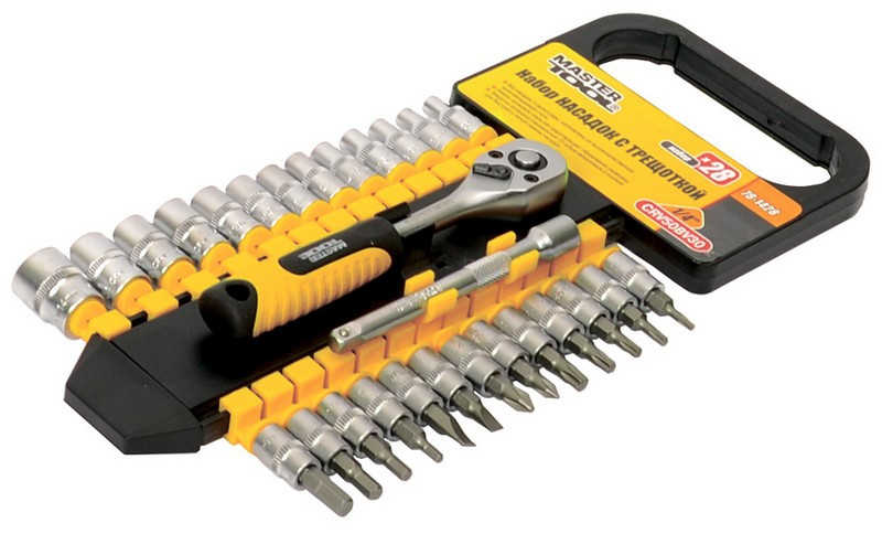 Набір насадок Mastertool 1/4" з тріскачкою (78-1428)