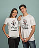 Парні футболки з прикольними написами "Це диво зі мною" і "Ця ненормальна зі мною" для двох закоханих