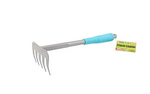 Граблі садові Mastertool з пластиковою ручкою 5 зубів 300x90 мм (14-6183)