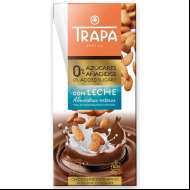 Шоколад 175г без цукру TRAPA INTENSO 0% молочний з цільним мигдалем, 10шт/ящ