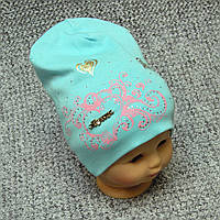 48-50 1-2 года двойная трикотажная весенняя осенняя демисезонная шапка на девочку малышей осень весна 3212 БРЗ