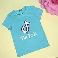 Детская футболка для девочки Tik-tok голубая тм Glo-Story