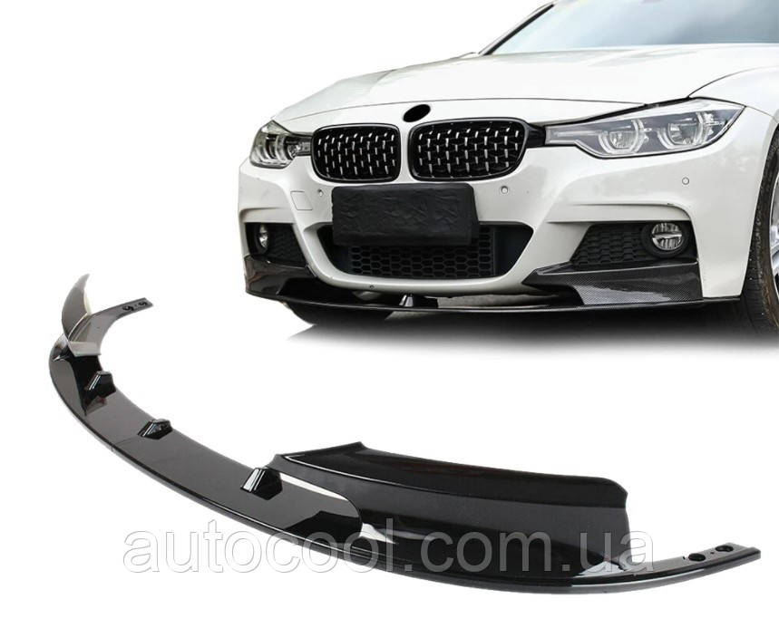 Сплітер накладка на передній бампер BMW 3 серії F30 під бампер М-пакет