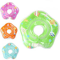 Детский круг для купания на шею: материал ПВХ, защитный клапан, ямочка для подбородка, для детей с рождения