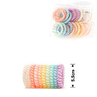 Резинка для волосся Пружинка 6см. Пастельно- перламутрова