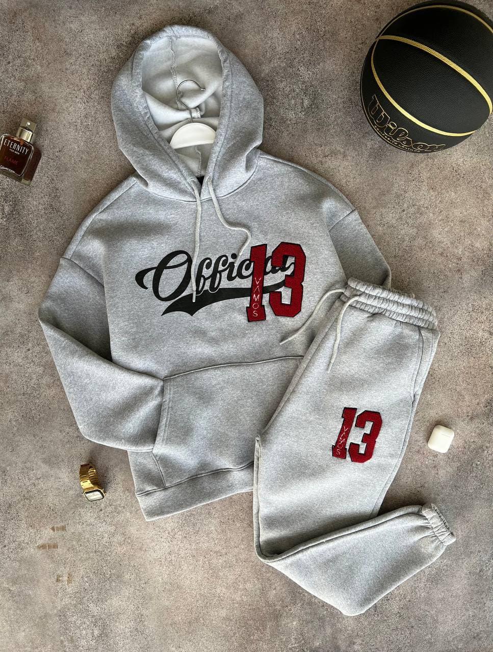 Чоловічий спортивний костюм M953 сірий, фото 1