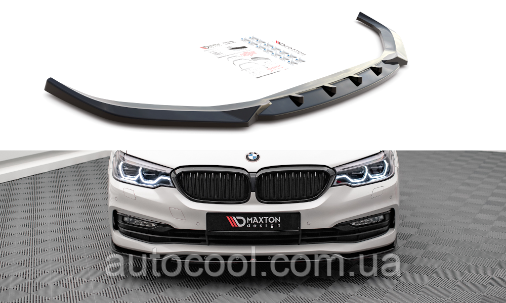 Накладка-сплітер переднього бампера BMW 5 серії G30 2017-2020 г. Maxton Design