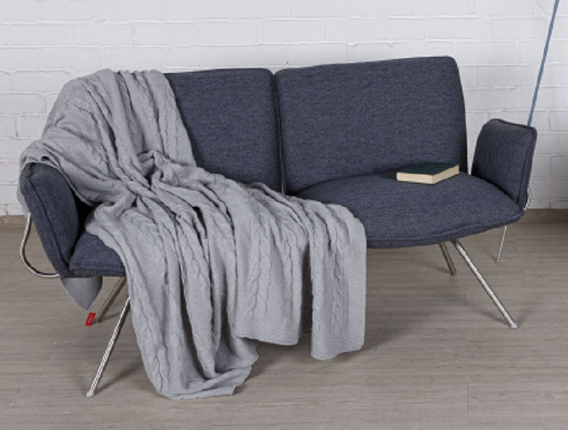 Лаунж банкетка Granada темно-сірий текстиль, на ніжках із неіржавкої сталі, довжина 162 см, фото 1