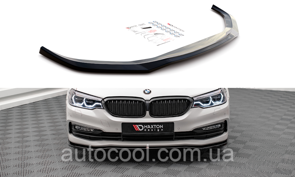 Накладка-сплітер переднього бампера BMW 5 серії G30 2017-2020 г. Maxton Design