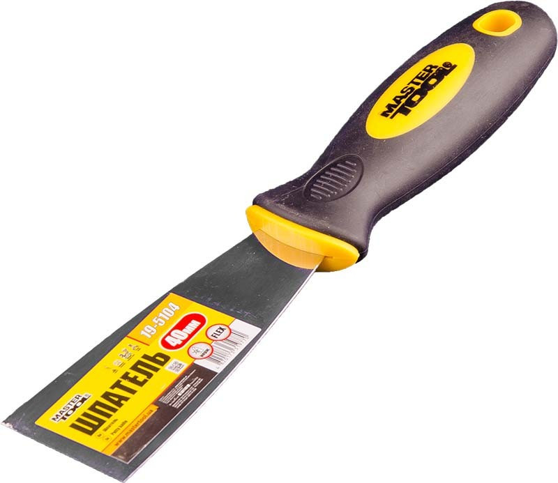 MasterTool Шпатель FLEX, 40 мм, TPR ручка, Арт.: 19-5104, фото 1