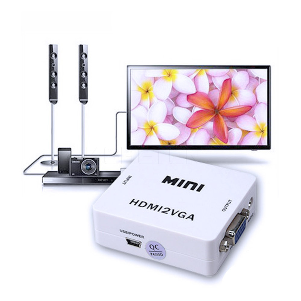 Конвертер вхід HDMI-вихід VGA+3,5stereo HDMI2VGA MINI, фото 1