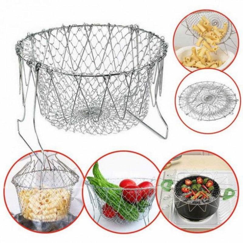 Складная решетка дуршлаг миска универсальная 12 в 1 Magic Kitchen Chef Basket - фото 9 - id-p1561550139