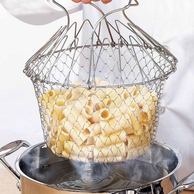 Складная решетка дуршлаг миска универсальная 12 в 1 Magic Kitchen Chef Basket - фото 6 - id-p1561550139