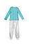 Піжама для дівчинки лонгслив і штани Pepperts 134 140 м'ятний-Білий WE-550098 ES, КОД: 6763805, фото 2