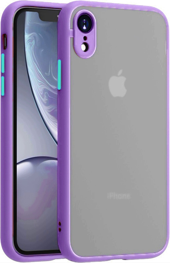 Протиударний матовий чохол для iPhone Xr бузковий бампер захист камери