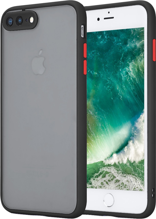 Протиударний матовий чохол для iPhone 7 8 Plus чорний бампер захист камери