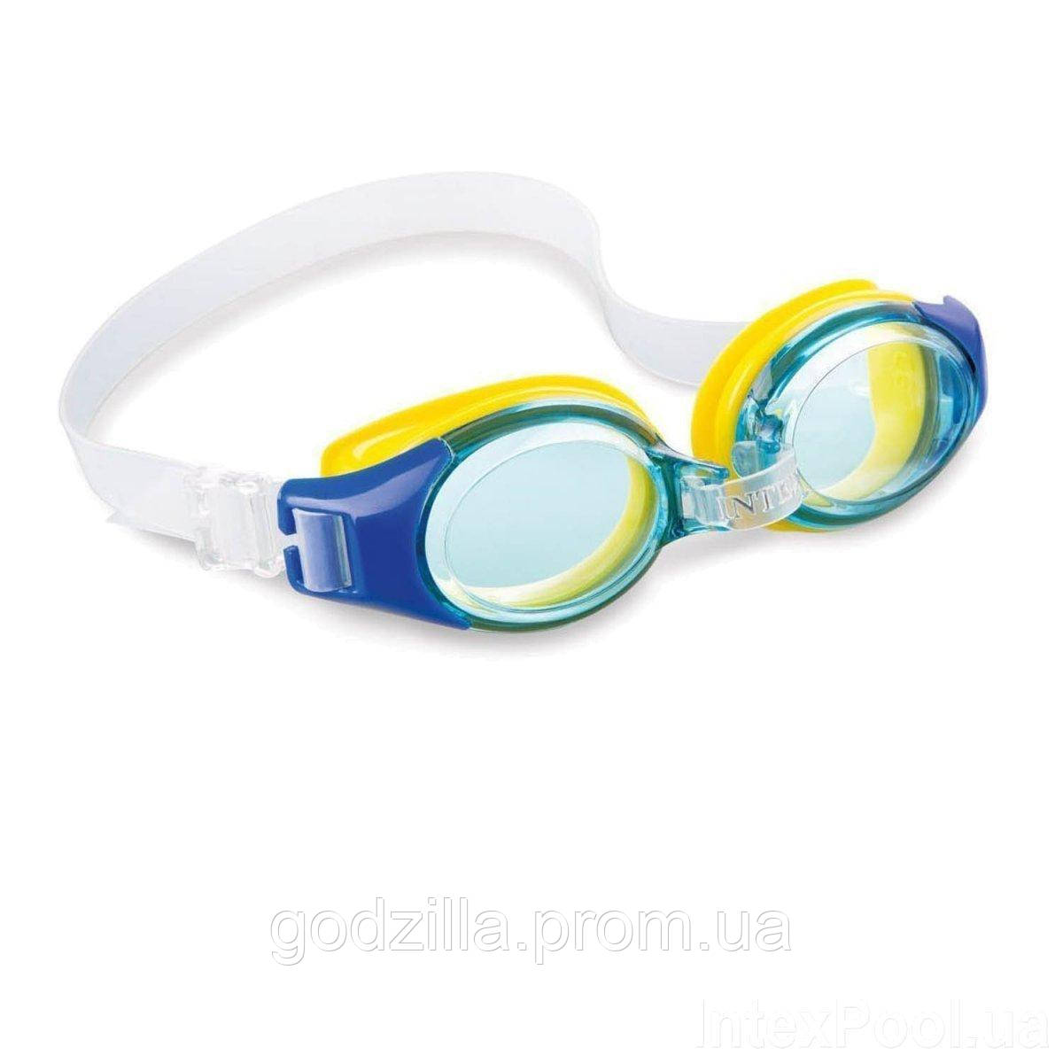 Дитячі окуляри для плавання Intex 55601, розмір S, (3+), обхват голови ≈ 50 см, блакитні