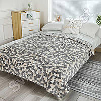 М'який Плед з мікрофібри 180х200 см Плед Сніжок приємний до тіла травичка