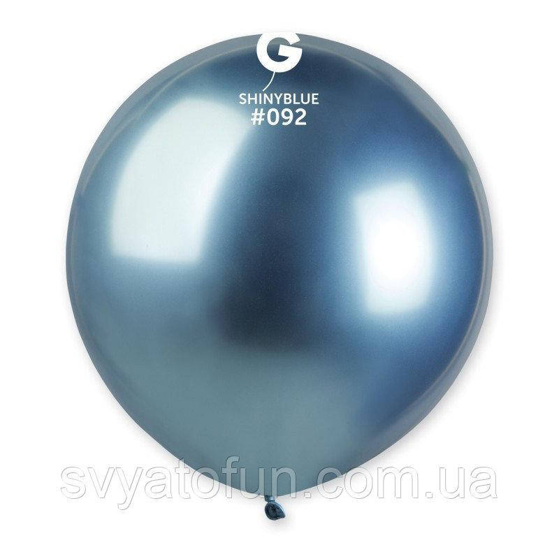 

Латексный воздушный шарик 19" металлик хром 92 синий 1шт Gemar
