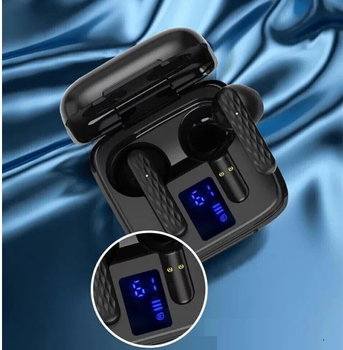 Бездротові навушники з мікрофоном bluetooth у кейсі WUW R143 TWS Чорний, фото 1