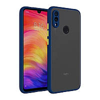 Матовий чохол для Xiaomi Redmi Note 7 синій протиударний захист камери