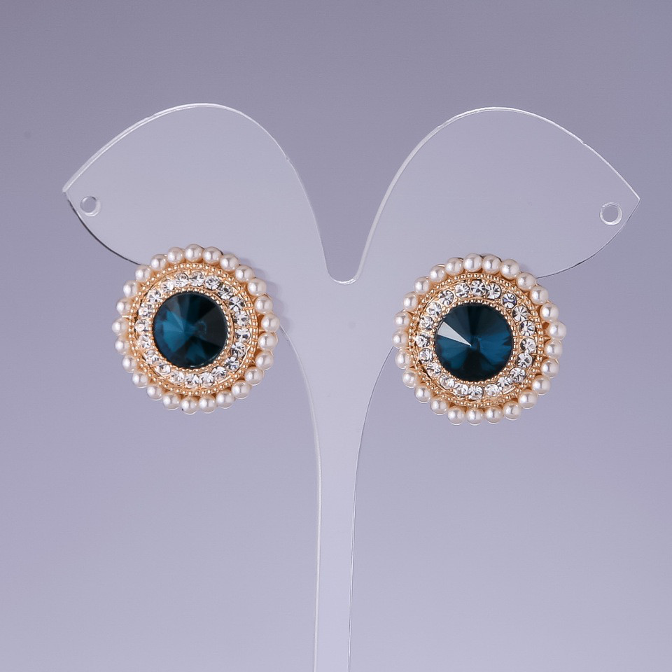 Сережки зі смарагдовим кристалом "Равіолі" d-10 мм 22 мм купити дешево в інтернеті