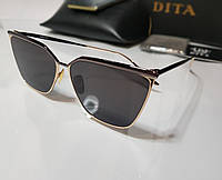 Женские титановые солнцезащитные очки - Dit@a Ravitte BLACK RHODIUM / WHITE GOLD