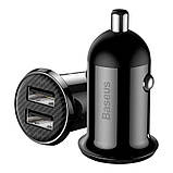 АЗУ Baseus Grain Pro Car Charger (Dual USB 4.8A ) Black CCALLP-01, фото 3
