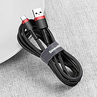 USB кабель Baseus Cafule for Type-C 2A/2m Black-red CATKLF-C91