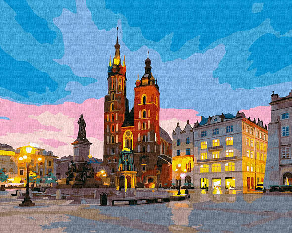 Картина за номерами Вечірній Краків KHO3607 Ideyka 40*50см, фото 1
