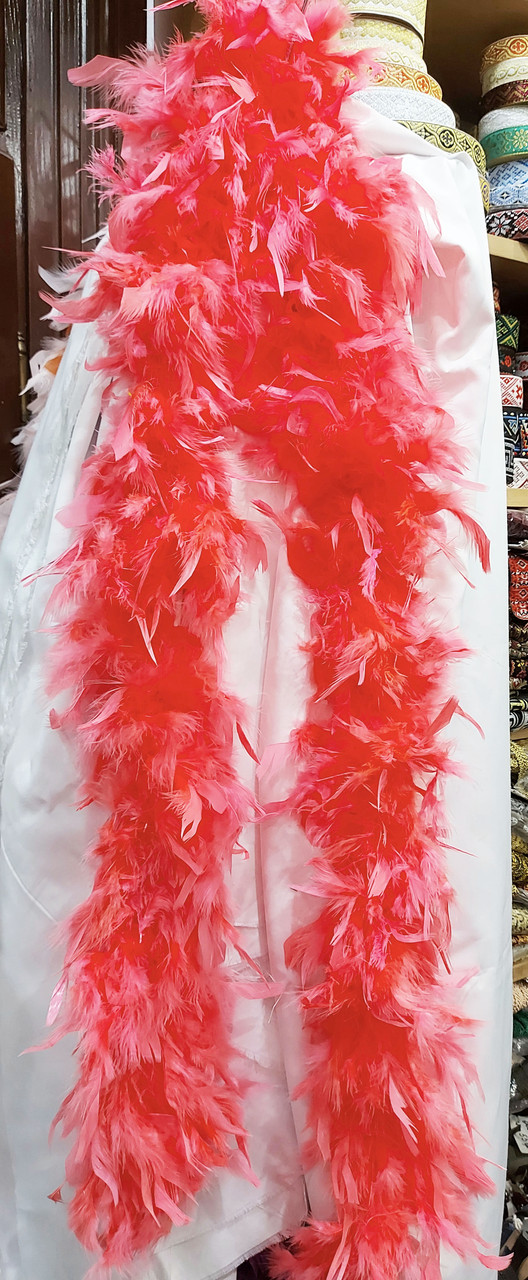 Боа 1,8 м 80 грам крем темний, ванільний. Боа карнавальне з пір'я Рожевий кораловий