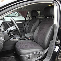 Авточехлы Volkswagen Polo Sedan 2010+ Цельный диван (Экокожа + Антара) Чехлы в салон