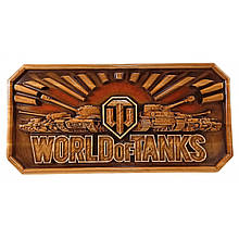 Панно "World of tanks"дерев'яне, різьблене, ручна розпис(51,5х25х2,4 см)