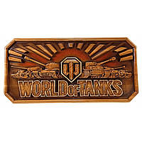 Панно "World of tanks"дерев'яне, різне, ручне розпис (51,5х25х2,4 см)