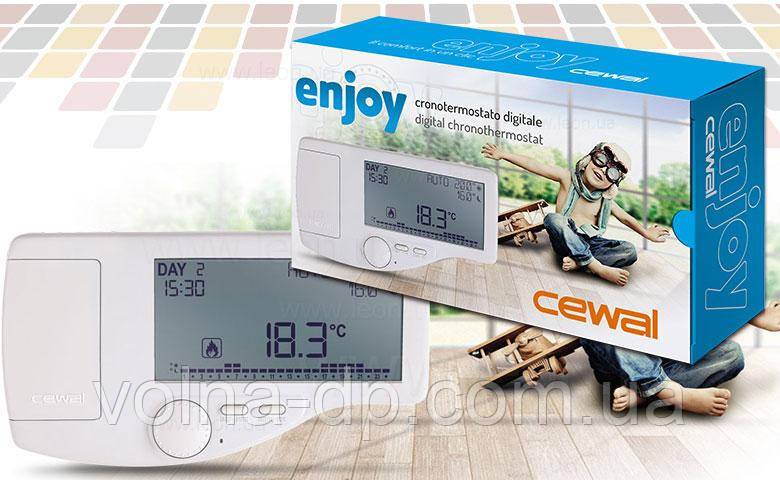 Цифровий кімнатний термостат CEWAL ENJOY білий +5/+35°C Cewal S.p.A. - фото 2 - id-p1561782993