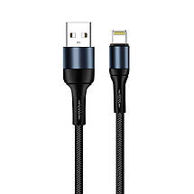 Кабель USB-Lightning ColorWay nylon 2.4 A 1m Black (CW-CBUL045-BK), фото 5