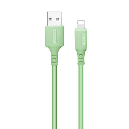 Кабель USB-Lightning ColorWay soft silicone 2.4 A 1m Green (CW-CBUL042-GR), фото 1