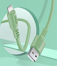 Кабель USB-Lightning ColorWay soft silicone 2.4 A 1m Green (CW-CBUL042-GR), фото 4