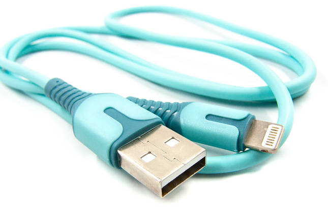 Кабель USB-Lightning Dengos 1m Blue (PLS-L-IND-SOFT-BLUE), фото 3