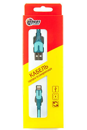 Кабель USB-Lightning Dengos 1m Blue (PLS-L-IND-SOFT-BLUE), фото 4