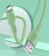 Кабель USB-MicroUSB ColorWay soft silicone 2.4 A 1m Green (CW-CBUM042-GR), фото 5