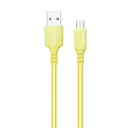 Кабель USB-MicroUSB ColorWay soft silicone 2.4 A 1m Yellow (CW-CBUM043-Y), фото 1