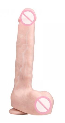 Фалоімітатор реалістичний з мошонкою Easytoys Realistic Dildo Flash 29,5 див., тілесний