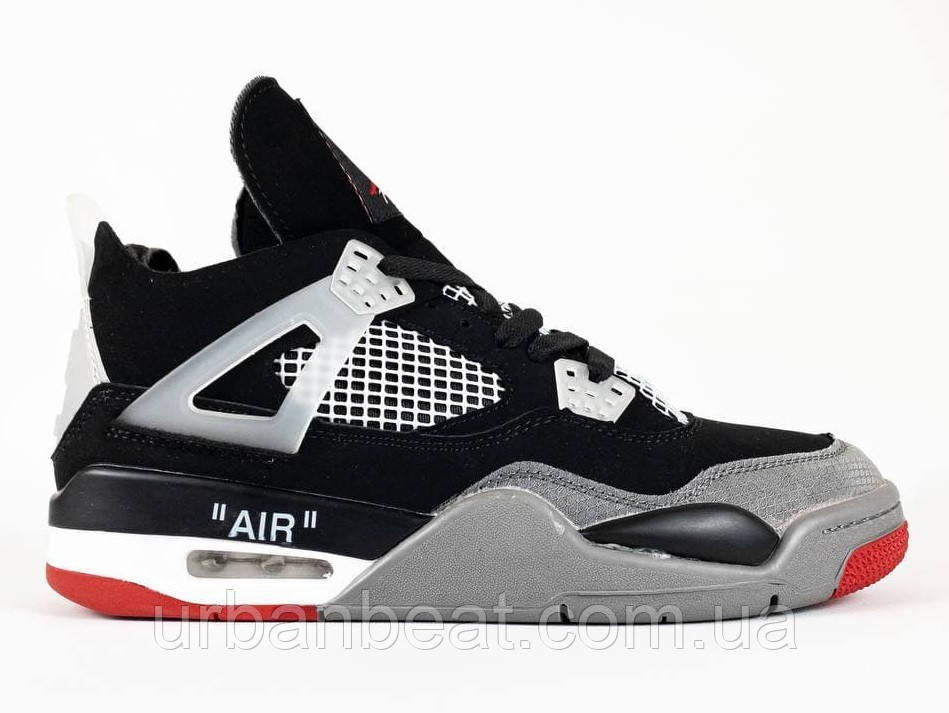 Чоловічі баскетбольні кросівки Jordan 4 Retro Black/Grey, фото 1