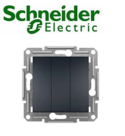 Вимикач 3-кл. Shneider-Electric Asfora антрацит ЕРН2100171